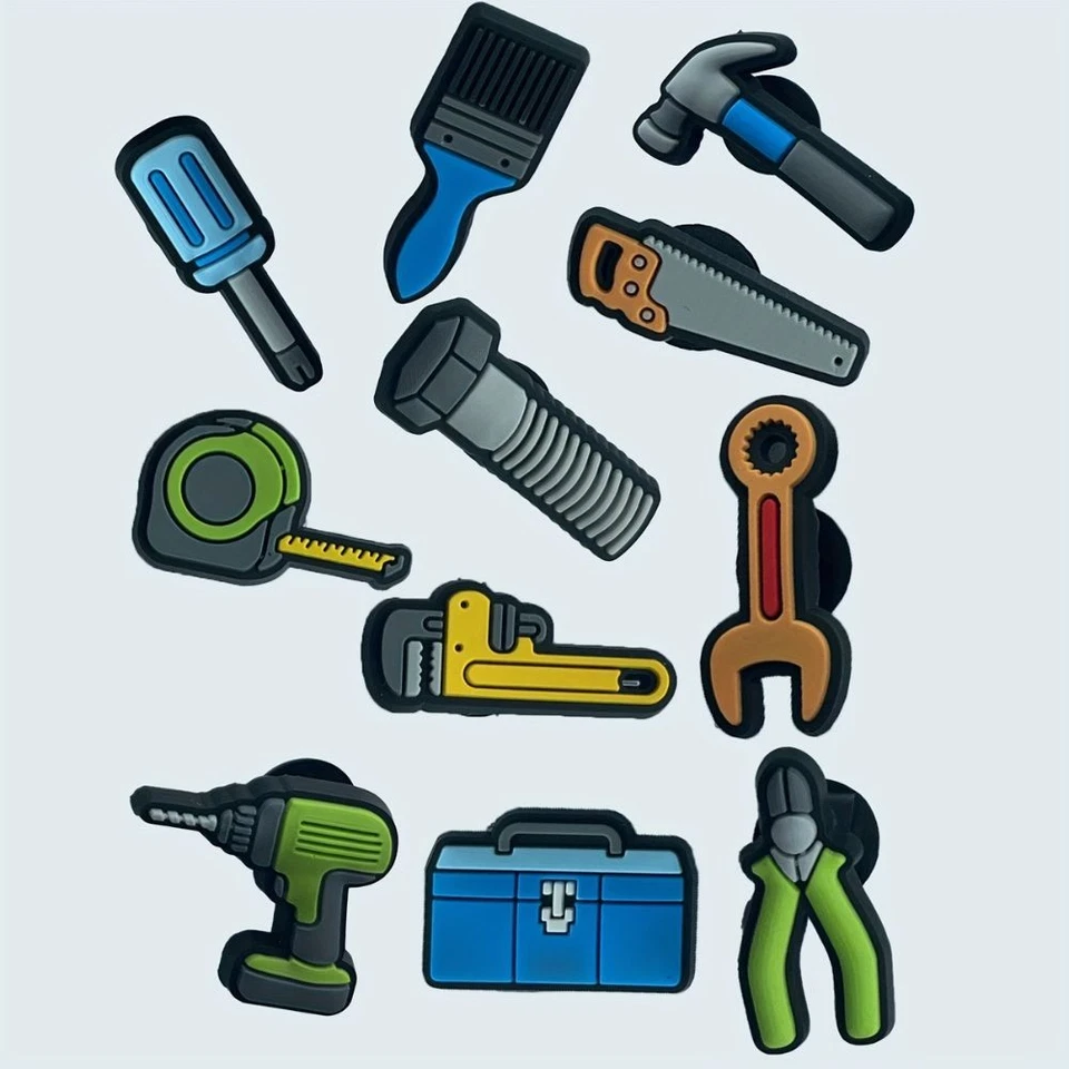 HIGHLAND Tools Croc Shoe Charms 11PCS Bundle Set Drill Hammer Saw Handyman DIY Charm