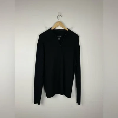 Suéter Grayson & Dunn Negro Ligero Cremallera Completa Lana Merino Para Hombre Talla XL Foto 1 de 3