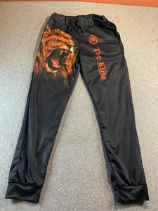 The King Joggers Women's Medium Black Lion Graphic Print Tapered Leg Streetwear - Picture 1 of 14