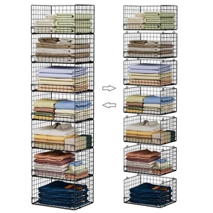 7-Tier Stackable Closet Organizers and Storage Shelves, Foldable Closet Shelf... - Foto 1 di 8