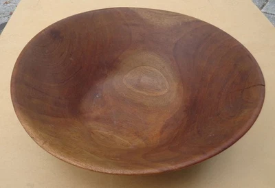 18th or 19th century WOOD bowl 11 7/8 inch diameter HAND TURNED Salem MA - Image 1 of 4