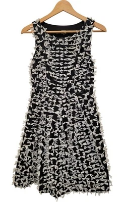 Anthropologie EVA FRANCO Festive Bow Black & White Sleeveless Dress Sz 2 MUSA - Image 1 of 4