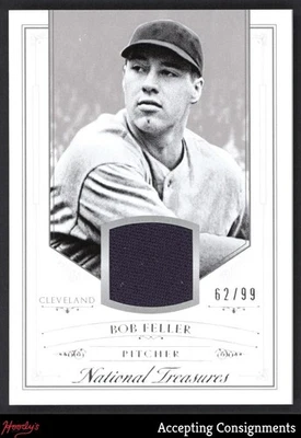 Camiseta Panini National Treasures #65 2015 Bob Feller usada en el juego 62/99 Foto 1 de 2