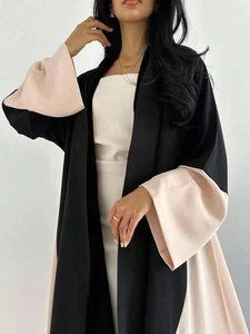 Abito lungo donna musulmano Abaya Dubai caftano maxi vestaglia kimono aperto caftano cardigan - Foto 1 di 21