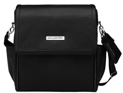 Mochila cuadrada grande con fondo de petunia encurtido en bolsa de pañales negra hermosa limpia Foto 1 de 4