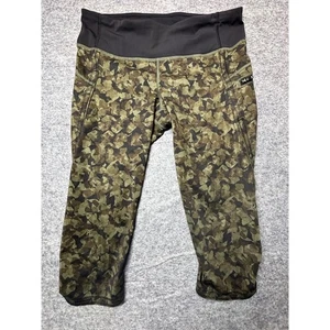 Lululemon Camo Crop Leggings Women's Size 8 Olive Green Athleisure Activewear - Picture 1 of 4