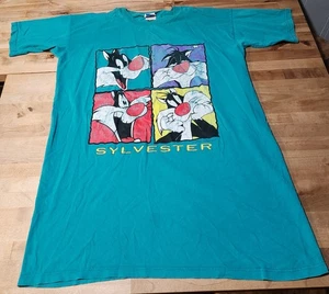 Vintage Sylvester Cat T-Shirt One Size Warner Bros Looney Tunes Night Sleep 1996 - Picture 1 of 4