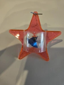 Vintage Twinkler Spinner Stern Weihnachtsschmuck rosa mit blauem Spinner - Bild 1 von 2