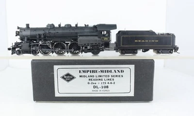 HO Brass Empire Midland Reading 4-6-2 Class G-2sa Locomotive Custom Painted #176 - Image 1 of 4