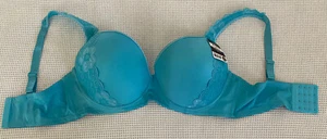 Angelina Bügel BH mit Spitzen Akzent Träger Größe 44DDD Neu mit Etikett B220 Aqua - Bild 1 von 5