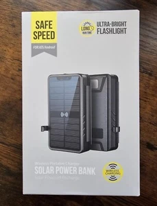 Wireless Portable Charger Solar Power Bank - Picture 1 of 4