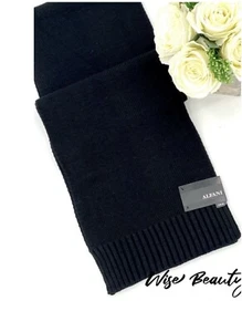 Alfani Soft Knit Scarf Navy Black Marl Men’s One Size Fits All NEW MSRP $40 - Picture 1 of 8