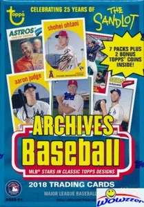 2018 Topps Archives Baseball EXCLUSIVE Factory Sealed Blaster Box-BONUS 2 Coins - Picture 1 of 1