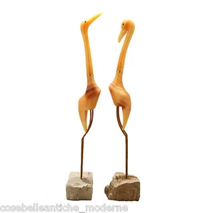 Pair Of Onyx Marble Heron Statues Birds Art H100Cm - Picture 1 of 1