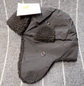 BABY GAP True Black 3M Thinsulate Trapper Hat Lined Sherpa Boys Girls M/L - NWT - Picture 1 of 8