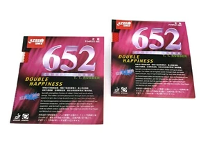 2 X DHS 652 Pips Out Table Tennis Rubber Sheet Red Color Ping Pong Rubber Sponge - Picture 1 of 6