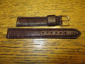 New Old Stock LeJour Genuine Lizard Brown Watch Band R 11/16" 17.5MM - Picture 1 of 6