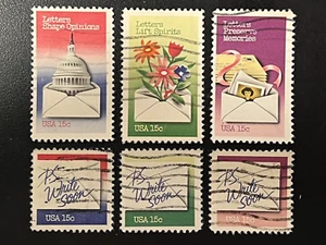 1-kompletter gebrauchter US Briefmarkensatz 6 Stück. 15c. Briefschreibwoche. #1805-1810. Quan.Av - Bild 1 von 2