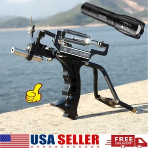 Hunting Fishing Slingshot Heavy Duty High Velocity Catapult Laser Shooting Kit - Picture 1 of 14