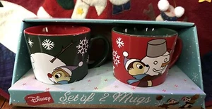 Disney's Chip & Dale Set Of 2 Holiday Mugs New Christmas - Picture 1 of 3