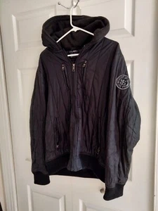 PD&C Men's Coat With Hood Black Large - Picture 1 of 6