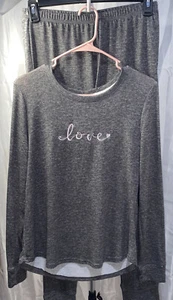 Laura Ashely 3pcs Sleepwear Gray Long Sleeve Pajama Set Nwt Plus Size Sm - Picture 1 of 6