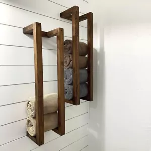 Toallero de madera montado en la pared 80 cm - Imagen 1 de 3