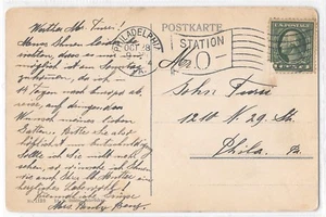 DPO 1900s Philadelphia PA Station O Flag Cancel Postal Cover 1895-1959 DPO - Picture 1 of 2