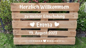 Einschulung Schule Schulkind Willkommensschild Aufkleber für Palette - Bild 1 von 5