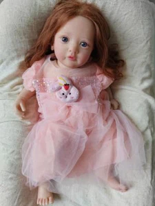 22in Reborn Baby Doll Girl Hand-rooted Hair Toddler Newborn Girl Weighted Gifts - Imagen 1 de 5