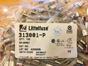 100 Stück 313001-P - 0313001HXP - 0313001.HXP 1A 250V Littelfuse - Picture 1 of 1