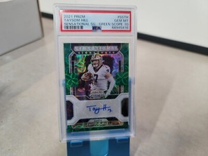 2021 Panini Prizm Signatures Green Scope /75 Taysom Hill #SS-TH Auto PSA 10
