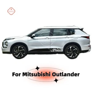 For Mitsubishi Outlander Car Vinyl Side Door Stripes Decal Kit 2PCS Black WHITE - Picture 1 of 4