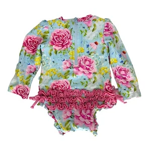 Posh Peanut Baby Girl Long Sleeve Rash Guard Swimsuit Size 12-18 Months - Picture 1 of 4