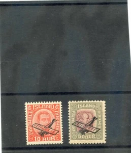 Island Sc C1-2 (MI 122-3) * Sehr schön LH 1928 LUFTPOSTSATZ 185 $ - Bild 1 von 1