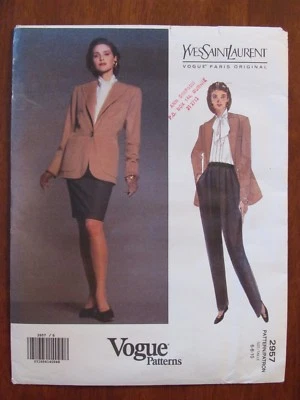 VOGUE PATTERN -  2957 LADIES LINED JACKET TAPERED PANTS SKIRT PLEATS 6-10 UNCUT - Image 1 of 2