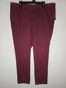 Michael Kors Mens Slim Fit Pants 40 Zip Fly Flat Front Solid Chianti Red Stretch - Picture 1 of 15