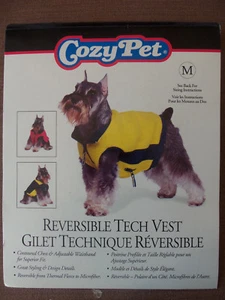Cozy Pet Reversible Tech Vest Red Fleece Navy Blue Microfiber Zipper Dog Coat M - Picture 1 of 11