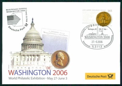 ГЕРМАНИЯ ВЫСТАВКА ОБЛОЖКА 2006 США ВАШИНГТОН БЕЛЫЙ ДОМ КОНГРЕСС m3265 - Изображение 1 из 2