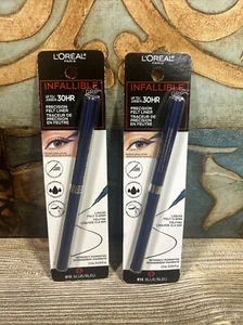 L'Oreal Paris Infallible Grip 30HR Precision Felt Liner, 615 Blue, Lot 2 - Picture 1 of 3