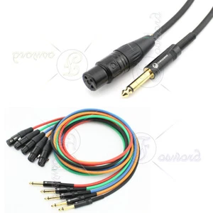 Audio Mikrofon Kabel XLR Sprzęgło Gniazdo - Jack Jack 6,35 mm Wtyczka OFC Pozłacane - Zdjęcie 1 z 9