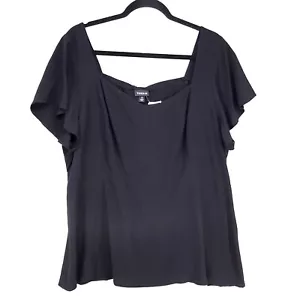 Blusa de gasa tórrida talla grande 2X manga acampanada cuello corazón cintura elástica - Imagen 1 de 10