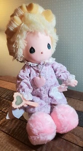 Vintage 1985 Precious Moment Sylvie 15" Puppe Lockenwickler Spiegel Medaillon Applaus Anhänger Ständer - Bild 1 von 9