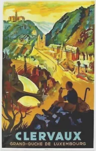 Poster originale d'epoca CLERVAUX LUSSEMBURGO ESCURSIONISMO 1932 - Foto 1 di 1