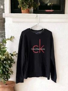 Calvin Klein Jeans Womens Large Black Crew Neck Sweatshirt - Picture 1 of 4