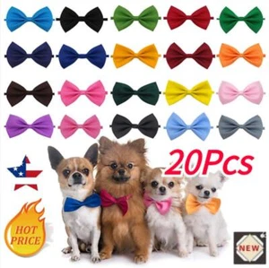 0PCS Pet Dog Bow Ties Collar Adjustable Cat Bow Ties Neck Bows Bulk Pet Bowties - Picture 1 of 7