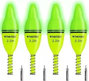 4pcs Green Luminous Led Lighted Fishing Bobbers Fishing Floats For Night Glow - Picture 1 of 7