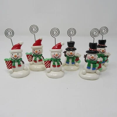 Lote de 6 porta-fotos cartão lugar boneco de neve Natal trenó sino bistrô feriado - Imagem 1 de 4