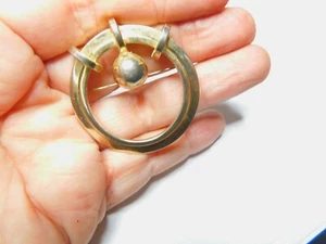 Signierte Marino Brosche goldfarben durchbrochen Metall Maritim Vintage - Bild 1 von 4