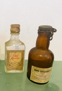 Miniature Liquor EMPTY Nip Bottle 2pc Scotch Whisky Old Rarity, King William IV - Picture 1 of 4